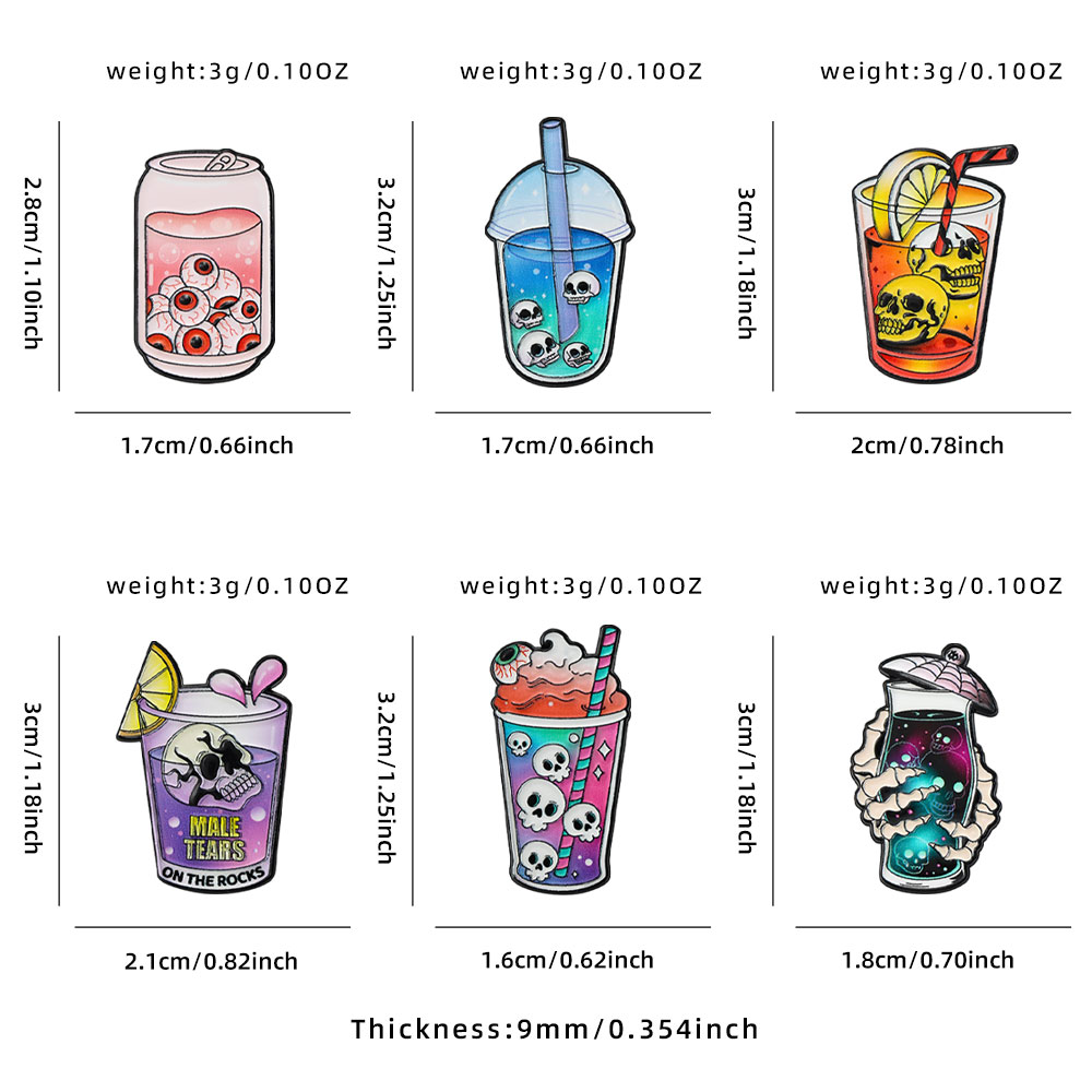 6pcs Cool Halloween Enamel Pin - Enamel Pin Set recension och pris